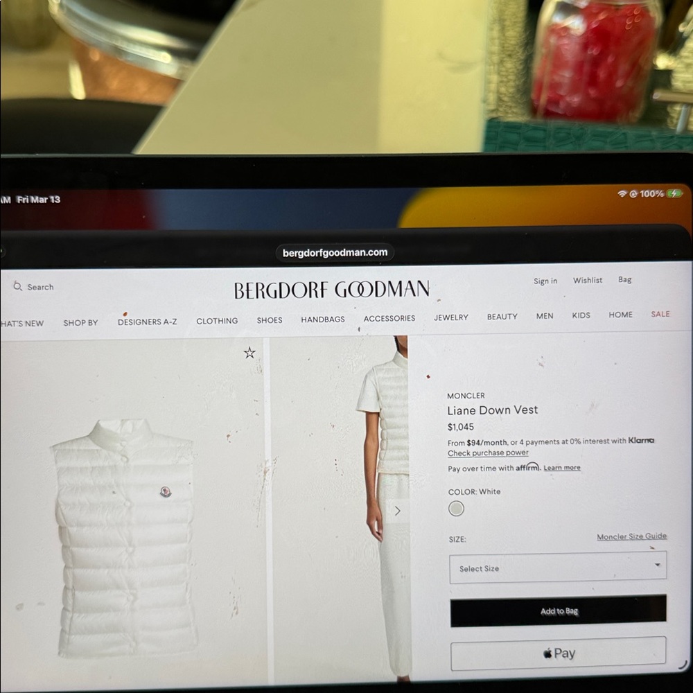 Moncler Liane white Quilted down vest. Worn twice! Size 3 - Picture 7 of 7